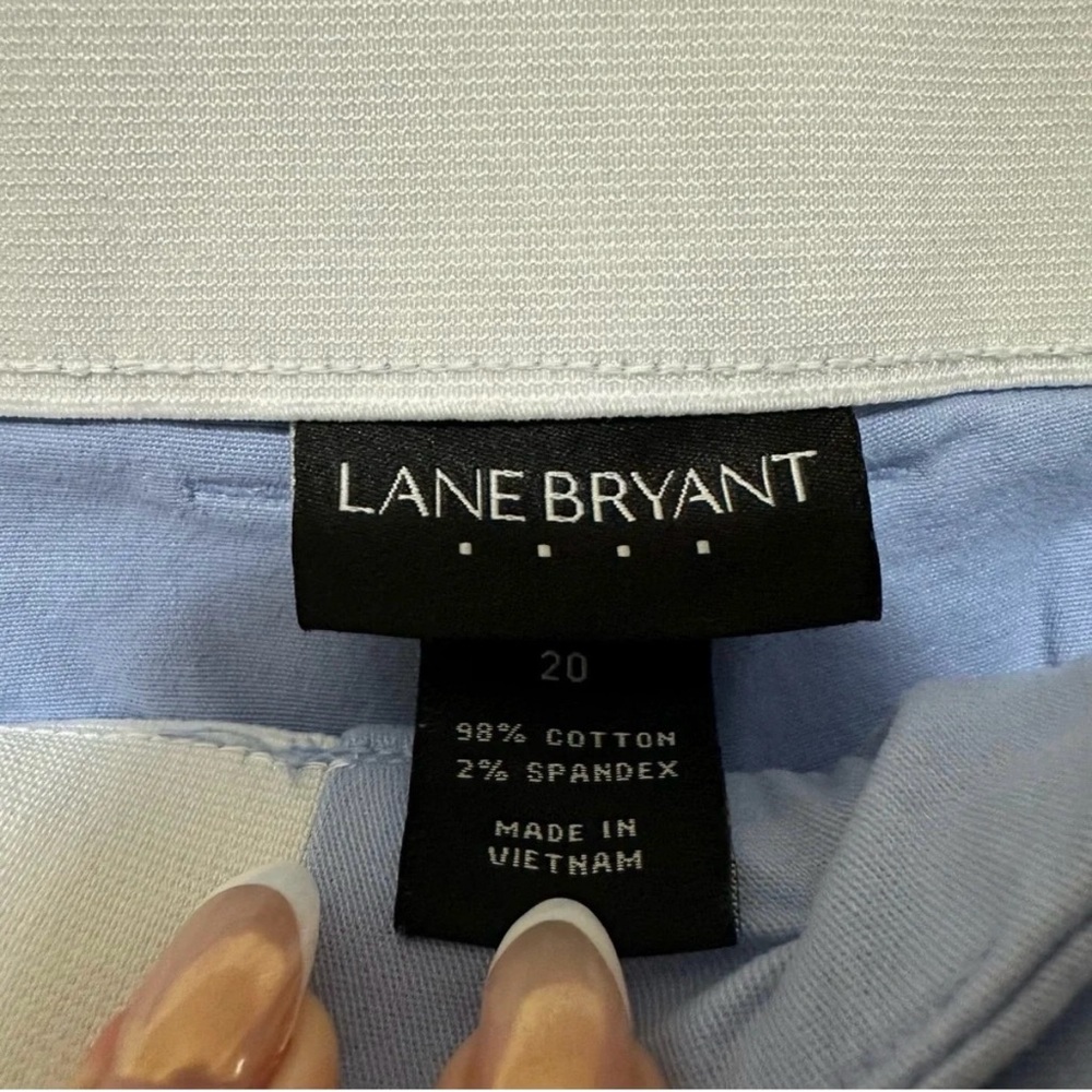 Lane Bryant Side Ruffle Cropped Ankle Pants Women 20 Plus Size Periwinkle - Picture 5 of 6